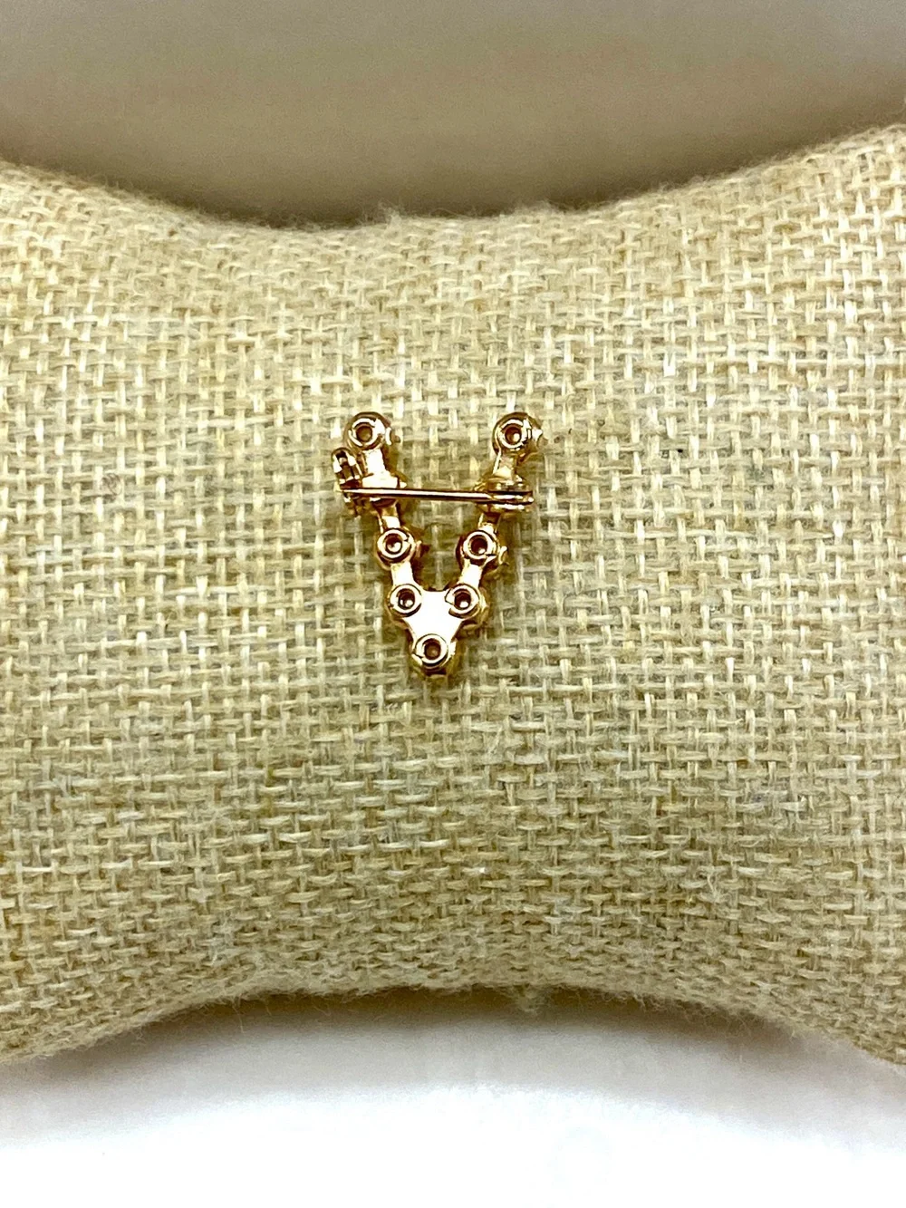 Vintage Gold Pearl “V” Brooch